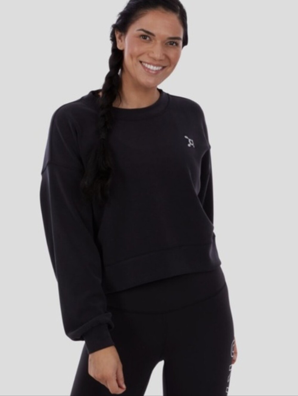 Lululemon x Orangetheory Cropped Oversized Scuba Sweatshirt Size M/L Black EUC